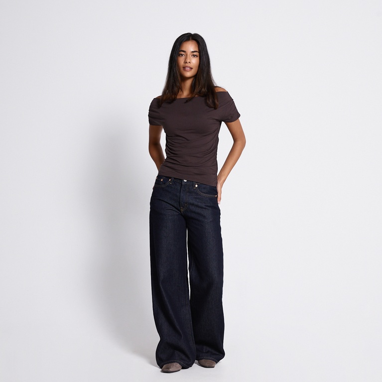 Off-shoulder top "Franca" Brown